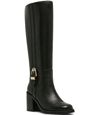 Blondo Nicky Waterproof Leather Buckle Detail Tall Boots