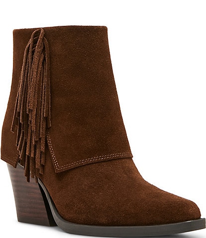 Blondo Odessa Waterproof Suede Cuffed Fringe Booties