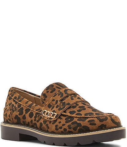 Blondo Penny Leopard Waterproof Suede Loafers