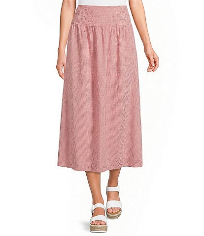 Blu Pepper Gingham Coordinating Midi Skirt