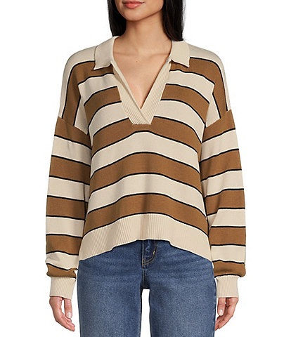 Blu Pepper Long Sleeve Stripe Pullover Sweater