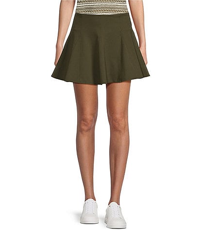 Blu Pepper Mid Rise Godet Mini Skirt