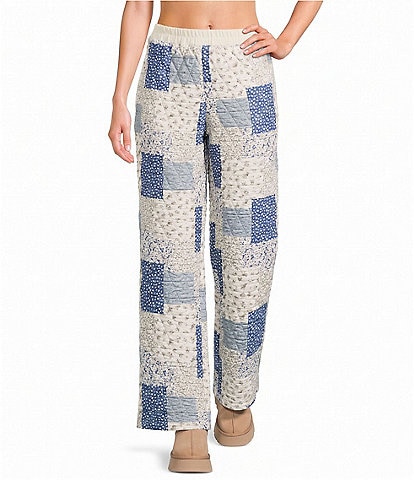Blu Pepper Multi Floral Patchwork Quilted Lounge Coordinating Pants