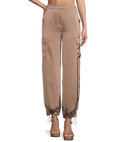 Blu Pepper Satin Cargo Pants