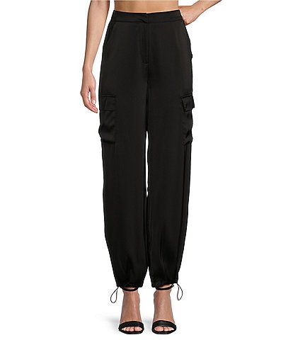 Blu Pepper Satin Cargo Pants