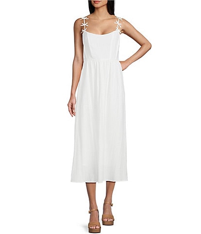 Blu Pepper Scoop Neck Bow Strap Corset Bodice Dress
