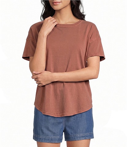 Blu Pepper Short Sleeve Exposed Seam Knit Top