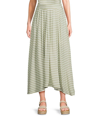 Blu Pepper Striped Coordinating Long Skirt