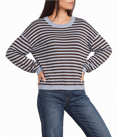 Blu Pepper Striped Long Sleeve Knit Sweater