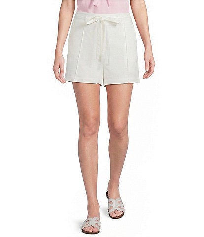 Blu Pepper Tie Front Mid Rise Flat Front Shorts