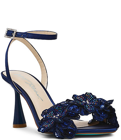 Blue by Betsey Johnson Cali Flower Embellished Dress Sandals