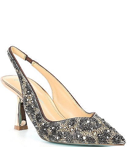 Blue by Betsey Johnson Clark Leopard Slingback Pumps