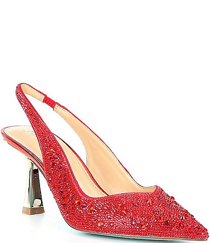 Blue by Betsey Johnson Clark Rhinestone Slingback Pumps