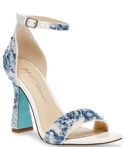 Blue by Betsey Johnson Dani Floral Rhinestone Ankle Strap Dress Sandals