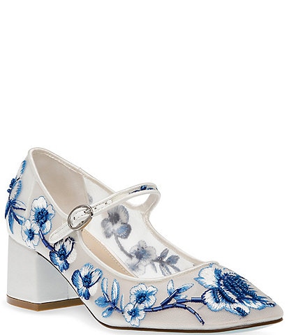 Blue by Betsey Johnson Ezra Floral Bead Mary Jane Pumps