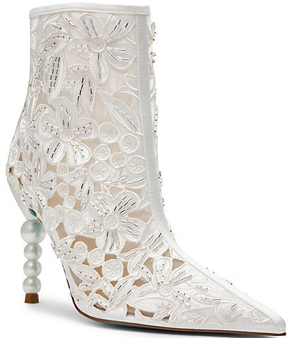 Blue by Betsey Johnson Jack Floral Cut Out Embellished Booties