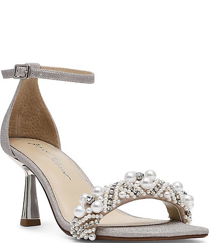 Blue by Betsey Johnson Milo Pearl Rhinestone Embellished Dress Sandals