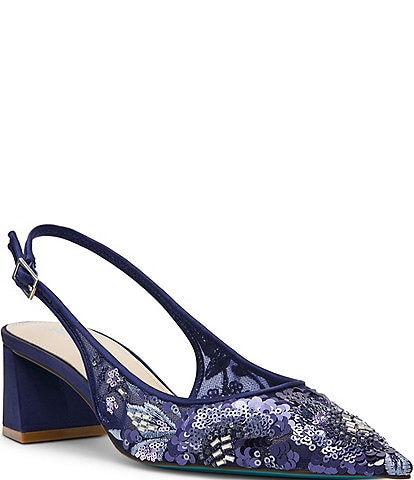Blue by Betsey Johnson Myron Embellished Slingback Pumps