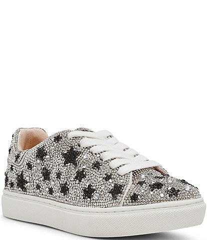 Blue by Betsey Johnson Sidny Black Stars Print Rhinestone Platform Sneakers