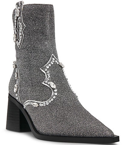 Blue by Betsey Johnson Tarra Rhinestone Embellished Western Booties