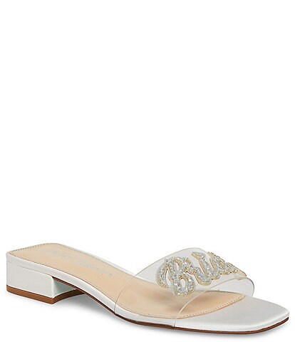 Blue by Betsey Johnson Thyme Glitter Bride Clear Slides