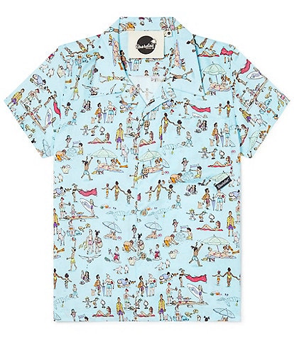 Boardies® Little/Big Boys 3-10 Short Sleeve Beach Folk Button-Up Shirt