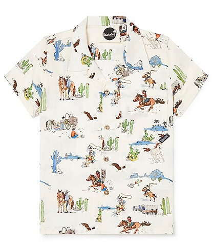 Boardies® Little/Big Boys 3-10 Short Sleeve Wild West Button-Up Shirt