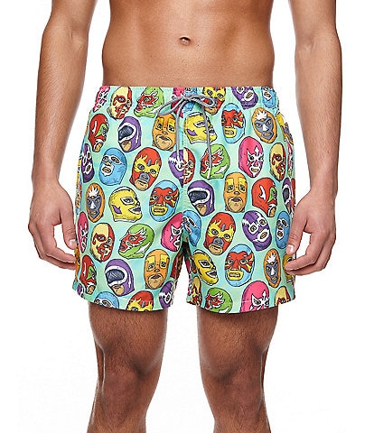 Boardies Family Matching Lucha Libre Mid Length 4.5#double; Inseam Swim Trunks
