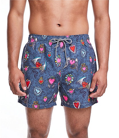 Boardies Sacred Hearts Classic Fit 4.5" Inseam Mid Length Swim Trunks
