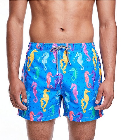 Boardies Family Matching  Seahorses Classic Fit Mid Length 4.5" Inseam Swim Trunks