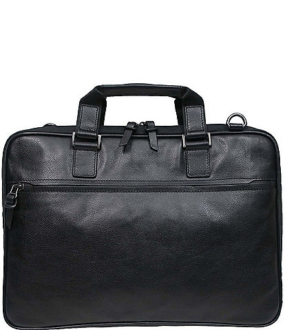 BOCONI Garth Coated Zipper Slim Leather Laptop Briefcase
