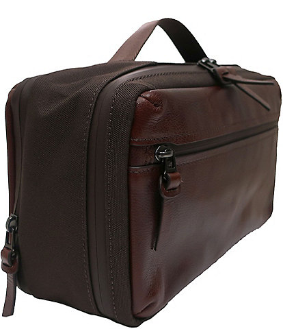 BOCONI Garth Expandable Full Grain Leather Travel Kit