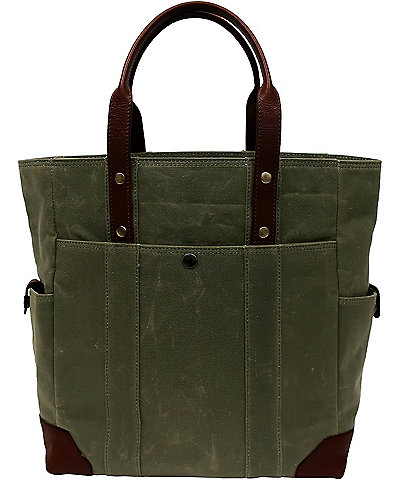 BOCONI Sloan Waxed Canvas and Pull-up Leather Tote Bag