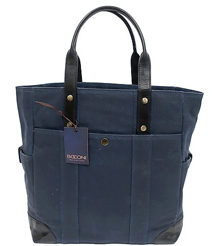 BOCONI Sloan Waxed Canvas and Pull-up Leather Tote Bag