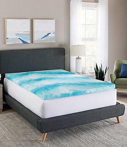 BodiPEDIC 3-Inch Cooling Gel Swirl Memory Foam Mattress Bed Topper