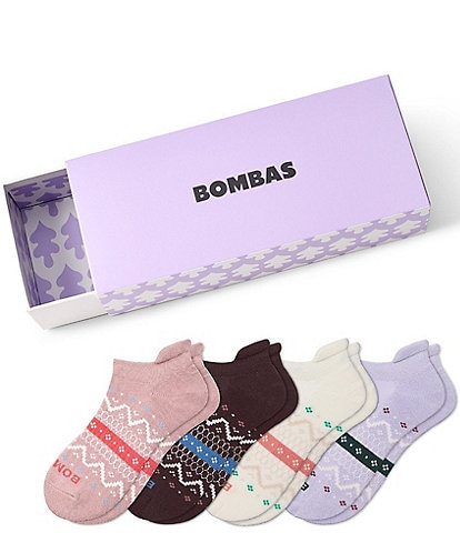 Bombas Chevron Fair Isle Ankle Socks, 4-Pack