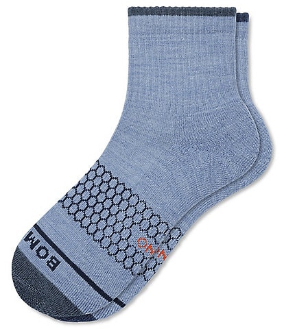 Bombas Heathered Contrast Toe Cushioned Quarter Socks