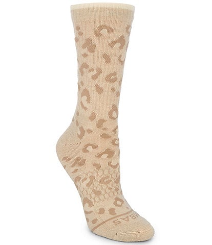 Bombas Leopard Print Merino Blend Half Calf Socks