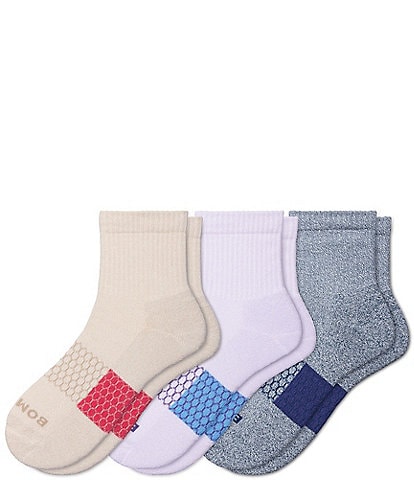 Bombas Marl Block Quarter Socks, 3-Pack