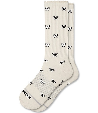 Bombas Merino Blend All Over Bow Scallop Edge Calf Socks