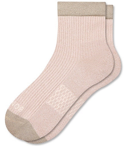 Bombas Sparkly Marl Two Tone Modern Rib Quarter Socks
