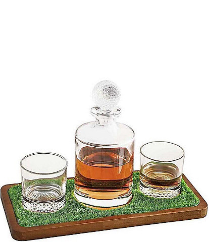 Bombay Luxury Golf Whiskey Glass & Decanter Set