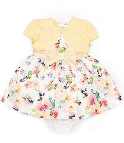 Adventurewear 360 Baby Girl 3-24 Month Square Neck Flutter Sleeve Gingham &  Bunny Print Dress