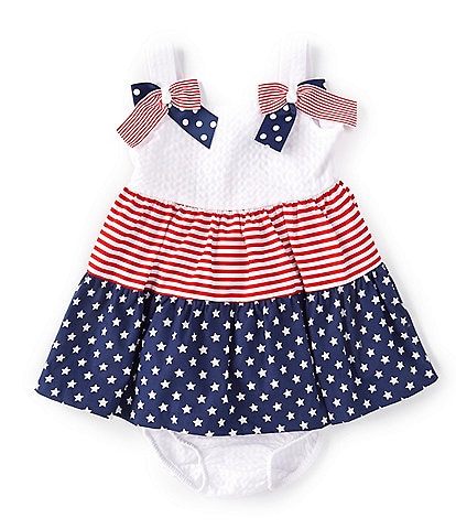 Bonnie Jean Baby Girls Newborn-24 Months Sleeveless Americana Fit-And-Flare Dress