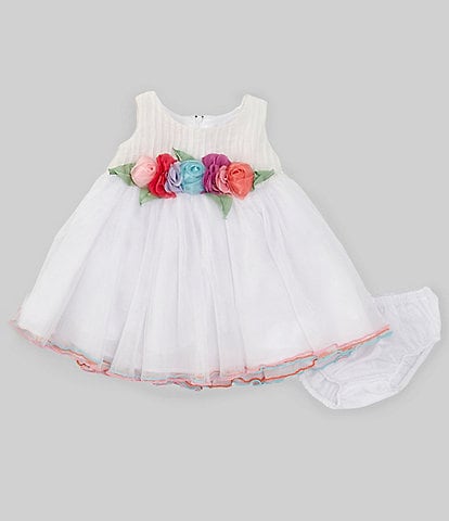 Bonnie Jean Baby Girls Newborn-24 Months Sleeveless Floral-Appliqued Fit & Flare Dress