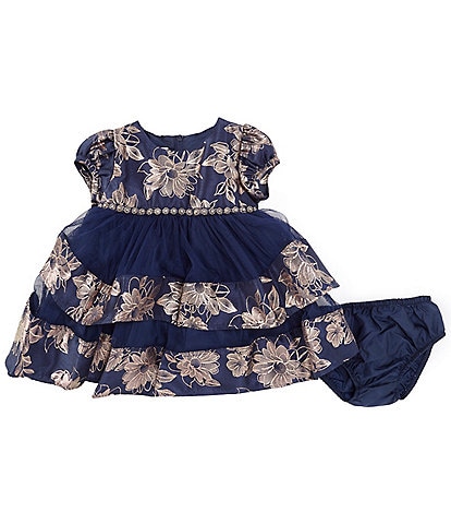 Bonnie Jean Baby Girls Newborn-24 Months Sleeveless Foiled Fit & Flare Dress