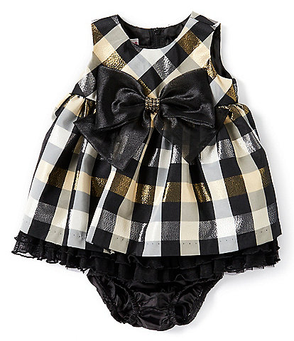 Bonnie Jean Baby Girls Newborn-24 Months Sleeveless Plaid Taffeta Fit-And-Flare Dress