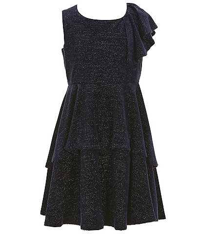 Bonnie Jean Big Girls 7-16 Sleeveless Sparkle-Knit Fit & Flare Dress