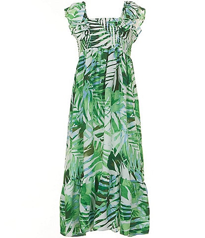 Bonnie Jean Big Girls 7-16 Sleeveless Tropical-Printed Long Dress