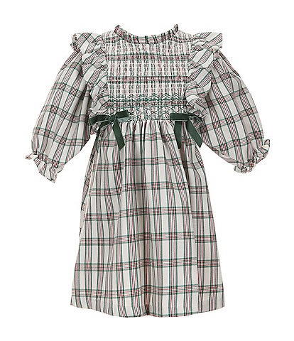 Bonnie Jean Little Girls 2T-6X 3/4-Sleeve Plaid Fit & Flare Dress